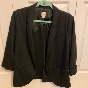 LC Lauren Conrad 3/4 Sleeve Open Front Blazer